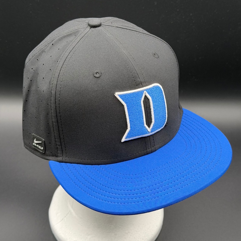 Nike Duke Blue Devils On-Field Pro Cap Mens 7 1/2 Black Fitted Hat Dri-FIT 0323
